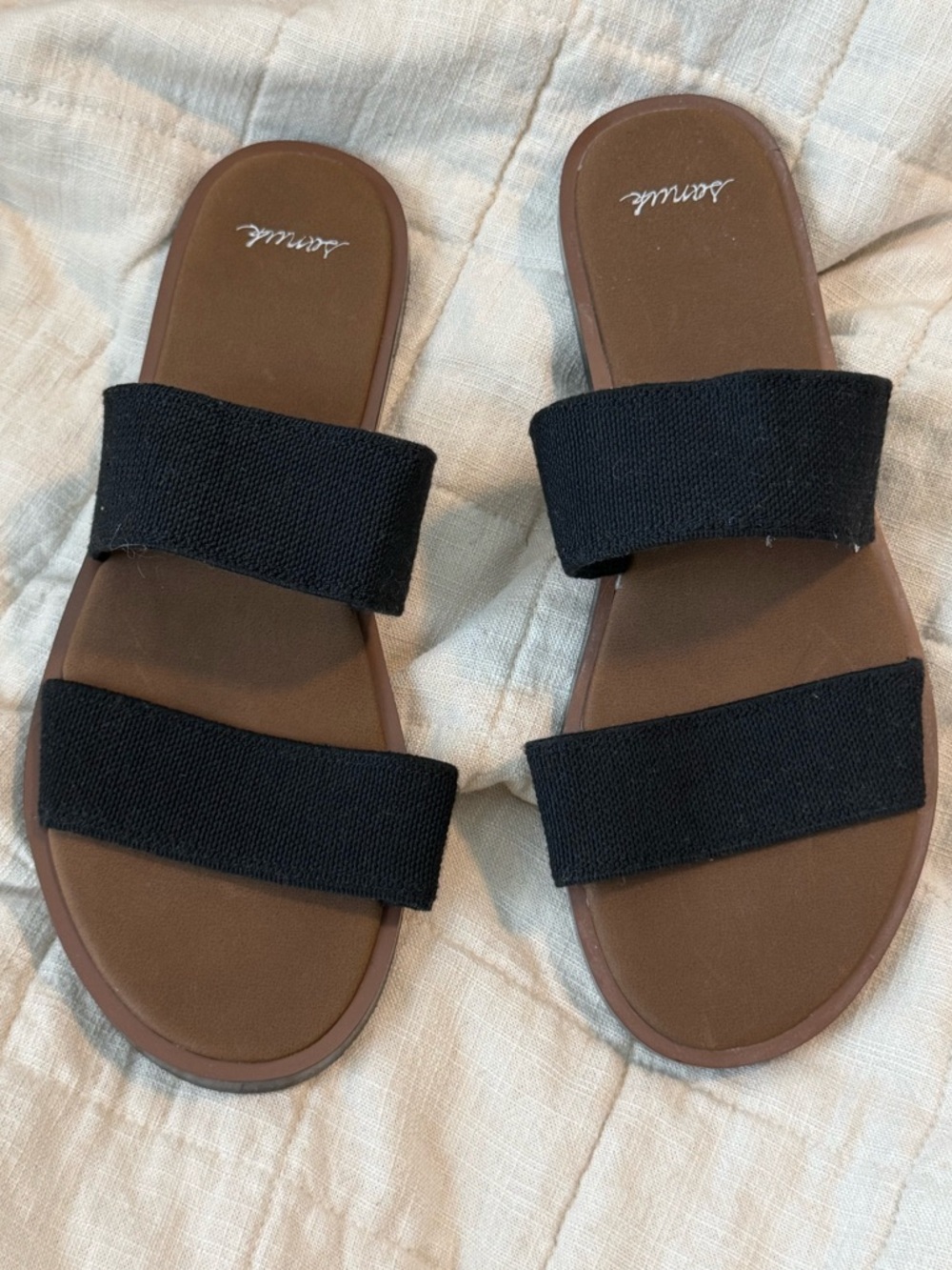 SANUK Women's Double-Strap Slide Sandals - Black